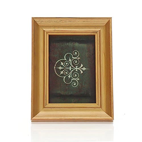 Zhenzan Frames 4x6 Inches Rectangular Solid Wood Desktop Picture Frame with Glass Front (4x6 Golden)