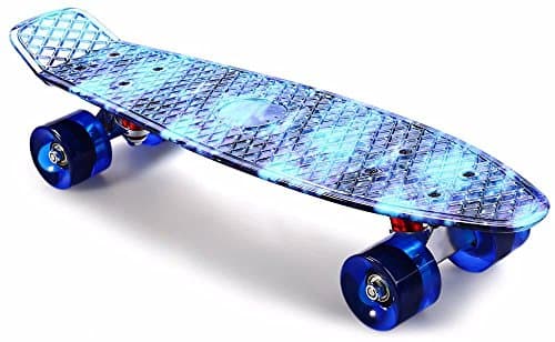 XIE@ CL-94 22-inch blue star pattern retro long tide sports skateboard, skateboard complete four-wheeled Street skateboard