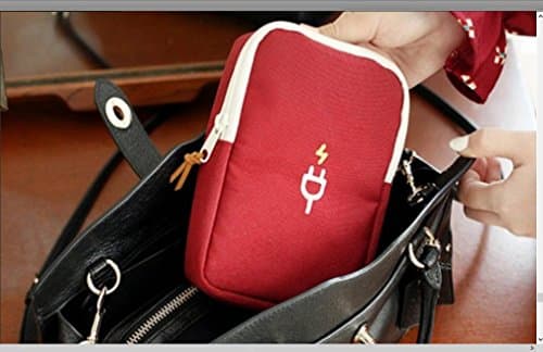 Travel storage bags digital finishing admitted charging packet data line for hard drive digital storage bag finishing packages (wine red)