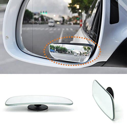 CALISTOUK 2Pcs Car Rearview Blind Spot Mirrors, Adjustabe Optional Position Frameless 360 Degree Rotate Sway Glass Convex Wide Angle Rear View