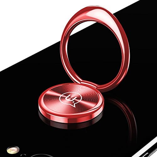 Cell Phone Ring Holder Stand, CoolMi 360° Adjustable Finger Grip Ring Stand Car Mount for Apple iPhone X 8 8 Plus 7 7 Plus 6S 6, Samsung Galaxy S6 S7 S8 Note 8, Red