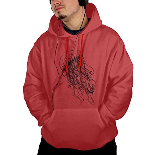 Wqaip Kerg Pullover With Pocket For Man Sweaters Big Jellyfish Hooded Slovenly