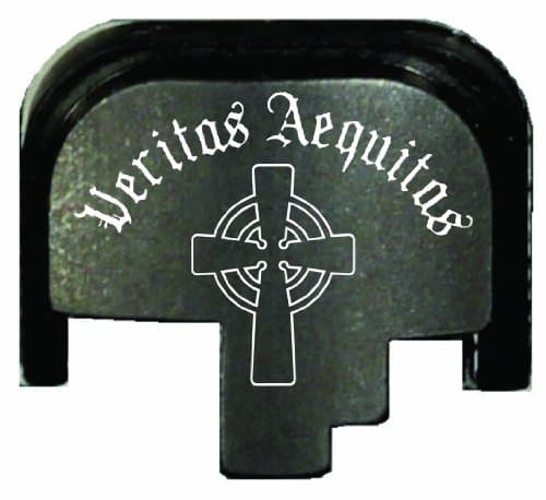 Rear Slide Cover Plate Laser Engraved for Smith & Wesson M&P Veritas Aequitas Large cross