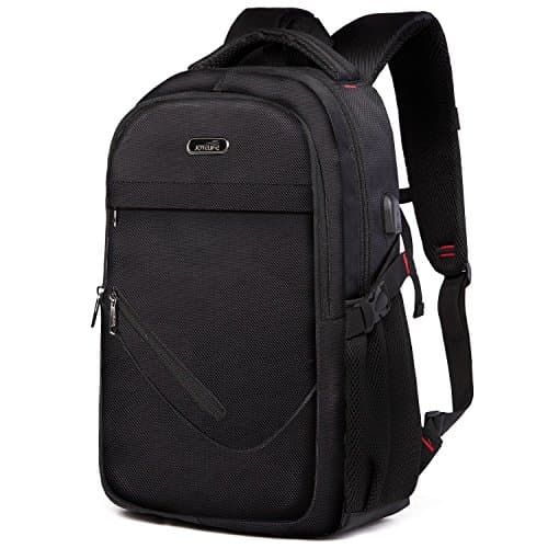 Laptop Backpack, Small Business Travel Anti Theft Backpack with USB Charging Port for Women Men, College Computer Backpack Fits Up to 15.6 Inch Laptop and Tablet Black