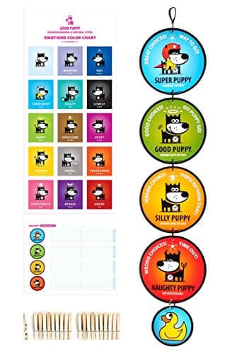 Child Behavior Stop Light Avatar Clip Chart Red Yellow Green with Consequences, Kids Play-Cash, and Emotions Wall Chart for Single or Multiple Children Ages 3 to 9 for Home or Classroom Management