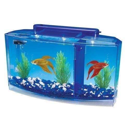 QC Tech Penn Plax Deluxe Triple Betta Bow Aquarium Tank 0.7-Gallon New