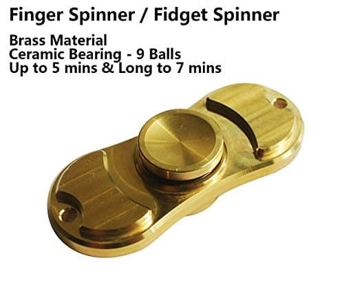 Finger Spinner Brass Fidget Spinner Toy Hand Spinners Helps Relieve Stress Boredom and Increases Focus for ADHD ADD Autism - Spins up to 5 mins