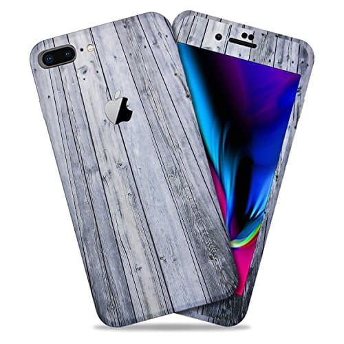 Aged Wood Texture Protective Skin Decal for Apple iPhone 8 Plus Sticker Wrap Cover 2 Pack by GolemGuard