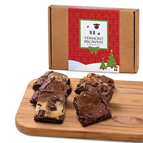 Merry Christmas Gourmet Brownie Gift Box Sampler - 2.675" Full Size Squares (6)