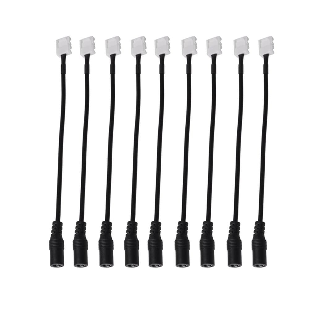 LMID LED Connect Wire 5PCS 10MM 2Pin Clip DC Jack Connection Cable Connector For LED Strip Light/Power Supply (10MM 2Pin Clip-DC Cable)