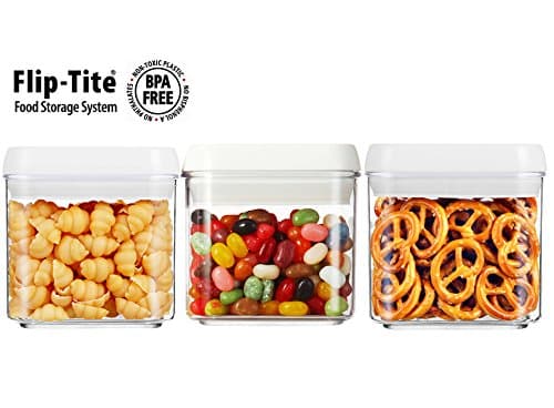 Flip-tite Canister. 4”W X 4”D X4”H. 0.5 L/16oz (3 pc set).