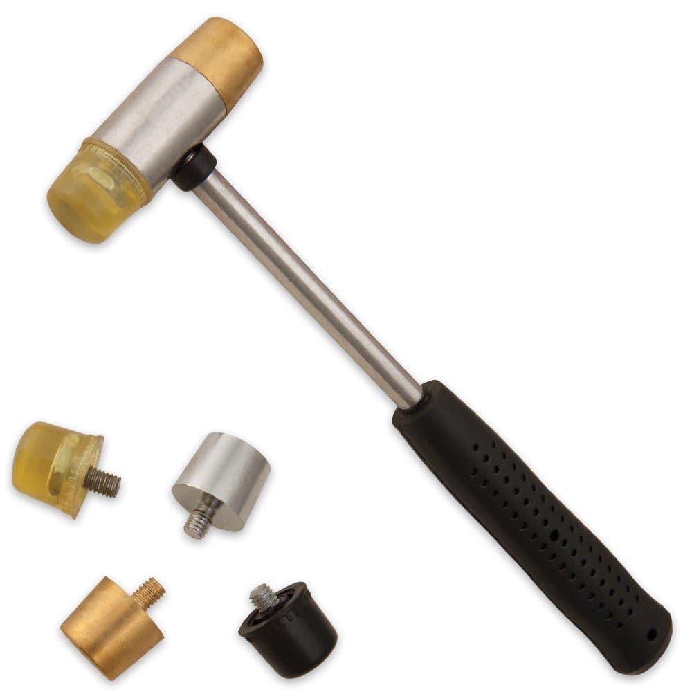 MILITARIA Brass Hammer with Tips, Black