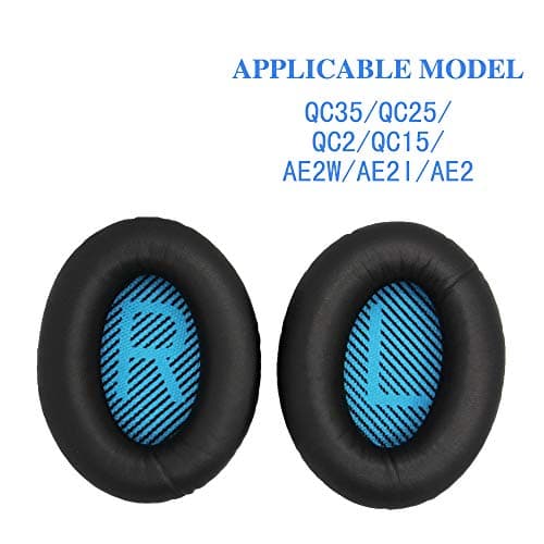 Earpad Cushions Foam Ear Pad Headphone Ear Cups Cover Replacement for Bose Quietcomfort 2/15/ 25, Ae2, Ae2i, Black