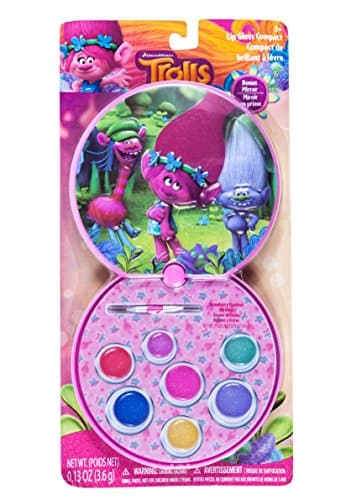 Flavored Lip Gloss Compact Kit With Mirror Featuring Trolls, 2-Pack