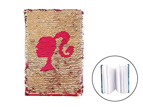 WOSON Magic Reversible Flipping Sequin Journal Notebook Blink Glitter Mermaid Sequin Office Notebook School Diary Notepad Journal for Kids Adults (Gold +Red)