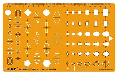 Linograph Ring & Stones Top View - 1 Drawing Drafting Template Stencil