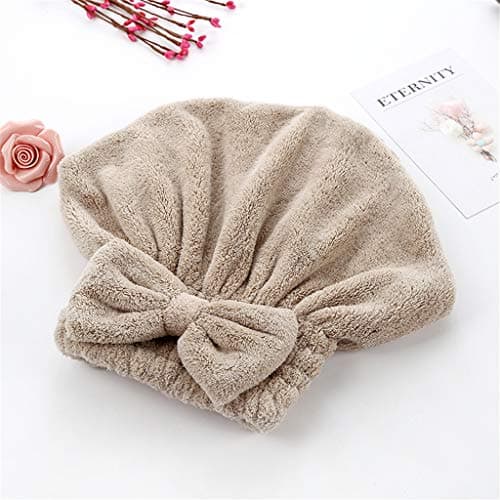 Gaddrt Microfiber Cartoon Shower Bath Cap Hat Turban Quickly Dry Hair Hat Wrapped Towel Bathing Cap (Coffee)