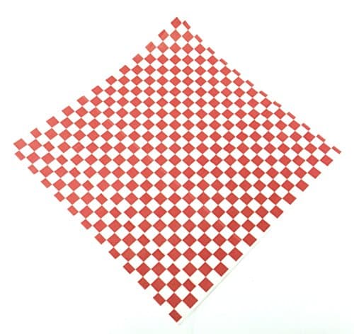 100 Sheets 12 X12" Red and White Checkered Food Picnic Basket Hamburger Paper Liners & Wrapping Tissue