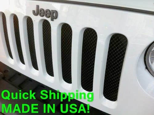 Jeep Wrangler JK Rugged Black Mesh Grille Insert Kit 2007 2008 2009 2010 2011 2012 2013 2014