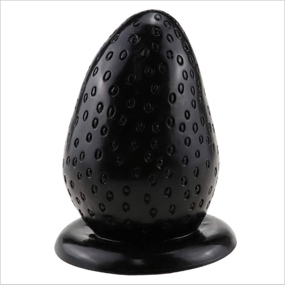 Dingcaiyi Amal Plug Beginner PVC Comfortable Strawberry Strawberry Training Expander for Incredibly Powerful Orgasms(Black)