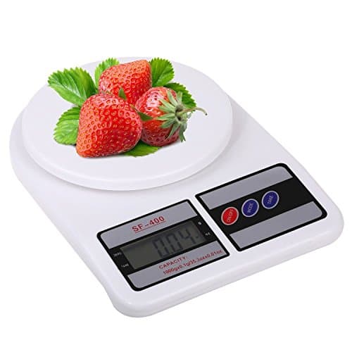 luvina Kitchen Scale Electronic Digital kitchen Weight Scale 10 kg Weight Measureing Liquids Flour,White