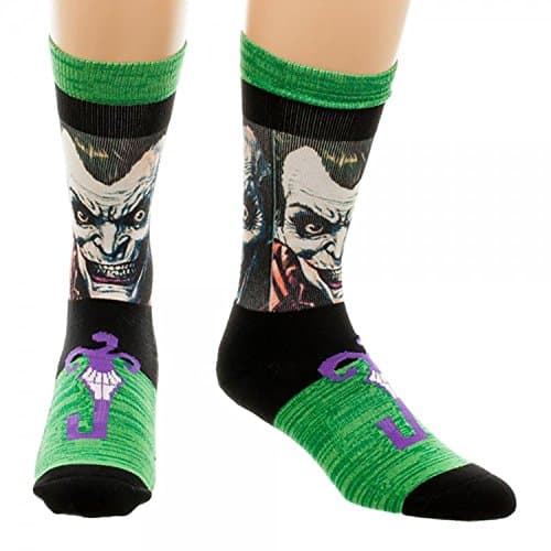 DC Comics The Joker Sublimated Design Marled Crew Socks