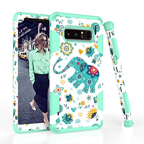 Galaxy Note 8 case, Awinning Heavy Duty Shockproof Full-body Hybrid High Impact Hard Protective Cover Case for Samsung Galaxy Note 8 2017 Release (Elephant/Mint)