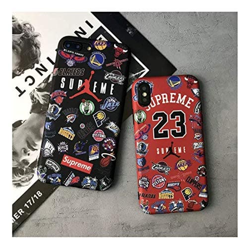 iPhone Series Protective Cases Street Fashion Team Logo Protector for iPhone 8 7 6, Red