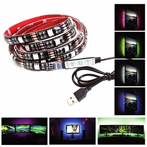 RoLightic Bias Lighting Led TV Backlight Kit,5050 5V USB Powered RGB Led Strip Lights - 39Inches (100CM-3.28Ft) Accent Background Light for HDTV,Flat Screen,PC,LCD Desktop Monitors,Under Cabinet