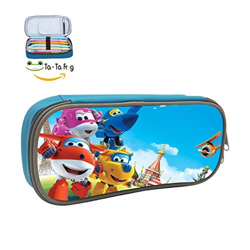 Super-Wings Pencil Case Pen Bag Durable Students Boys&Girls Stationery With Double Zipper blue