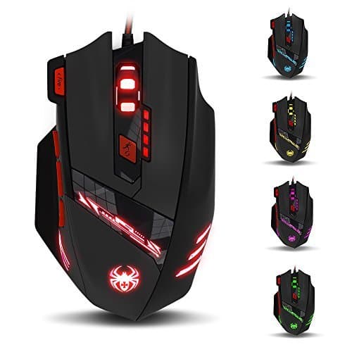 Soonbuy ZELOTES T-90 USB Wired Gaming Mouse with Adjustable Weight 6 Color Breathing Lamp Double-click 8 Buttons 6 Adjustable DPI Levels( Up to 9200DPI )
