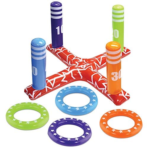 Inflatable Ring Toss Game - Fun Floating Blow-Up Target Swimming Pool Toy