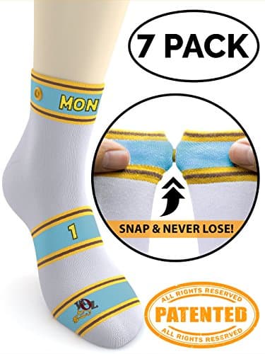ZOM Weekly Ankle Best Socks 7 Pk One Size Fits All Gender Neutral Design, White M-16