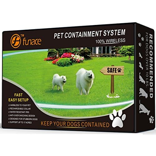 100% Wireless Pet Containment System - Safe & Easy WiFi Radio Dog Fence - No Wire, No Dig, No Bury - Rechargeable and Waterproof Collar - Large Coverage Area: 40-500 Ft Radius, up to 17 Acres (Black)