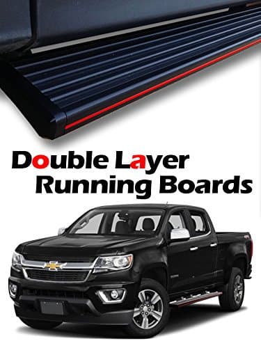MPH Auto 5.5” Wide Designer Running Boards Custom Fit 2015 2016 2017 2018-2020 Chevy Colorado/GMC Canyon Crew Cab Pickup Black Side Step Assist Rail Nerf Bar mj-003-r 15 16 17 18 19 20