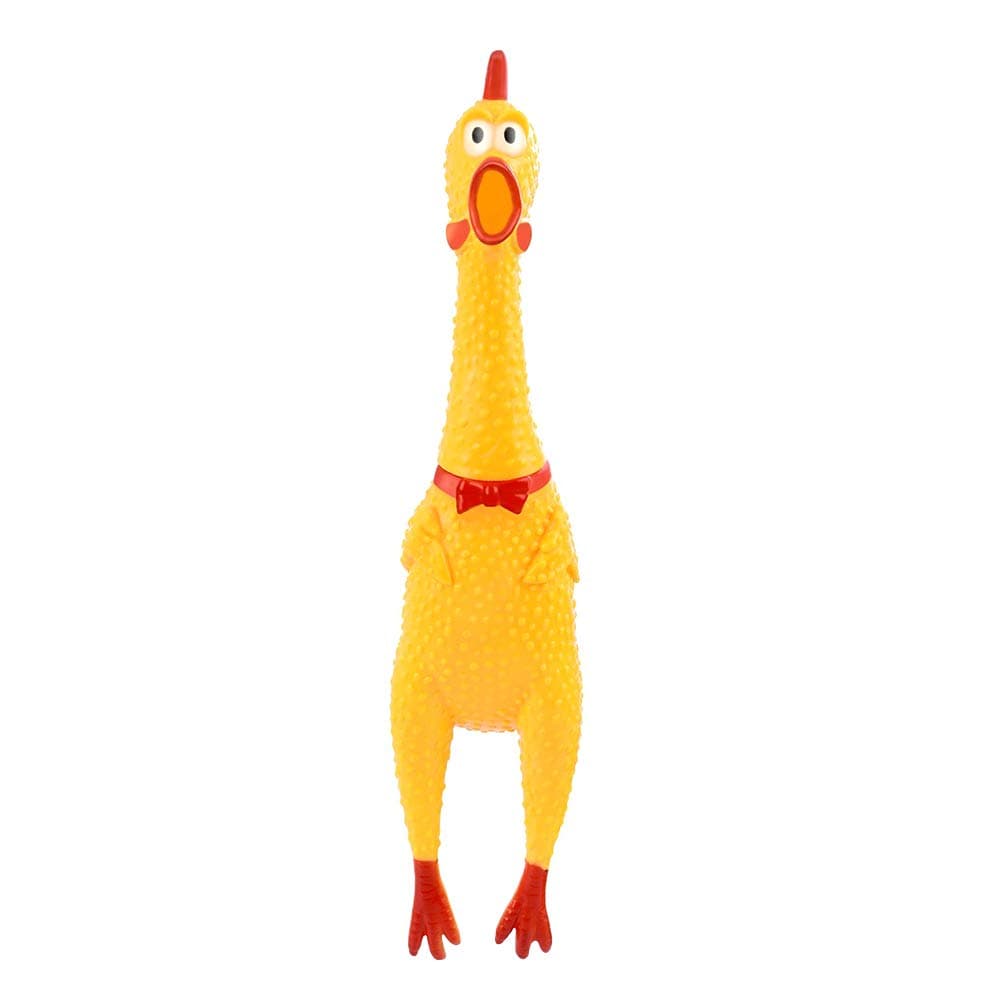 Creative Shrilling Chicken Durable Squeeze Screaming Toy Rubber Squawking Chicken for Stress Relief