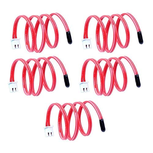 Lhoste 5pcs NTC 10K Ohm Thermistor Temperature Sensor Cylinder Probe Cable