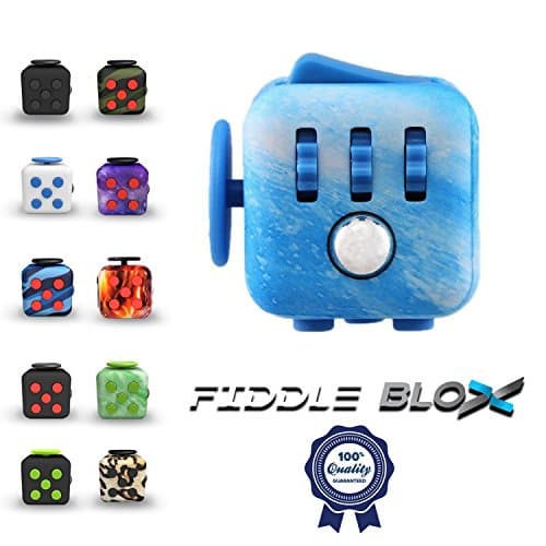 Premium Fidget Cube Toy for Stress Relief, ADHD - Get the Original 6 Features Fidgeting Toy That Lasts by Fiddle Blox - Sensory, Anti-Anxiety, Hands Dice for Kids & Adults for the Office or Classroom