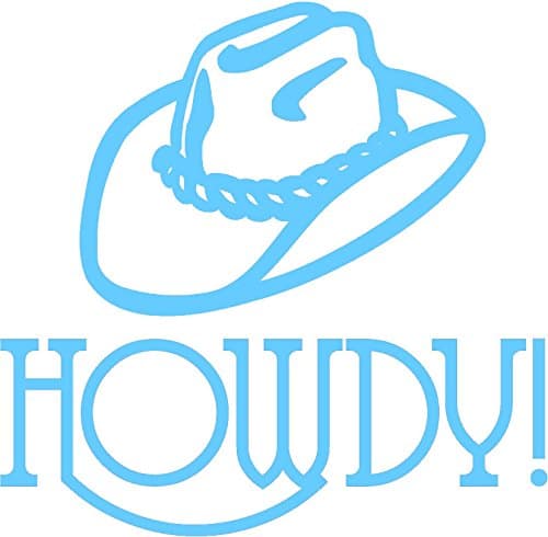 U.S. Custom Ink Howdy! Cowboy Hat Sticker (Light Blue)