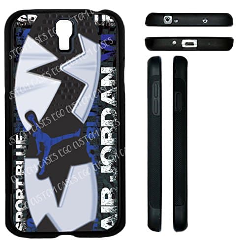 (Galaxy s4 IV) EGO CUSTOM CASES Blue, Black and White Sport Blue 6's Foot Print TPU Rubber Silicone Phone Case