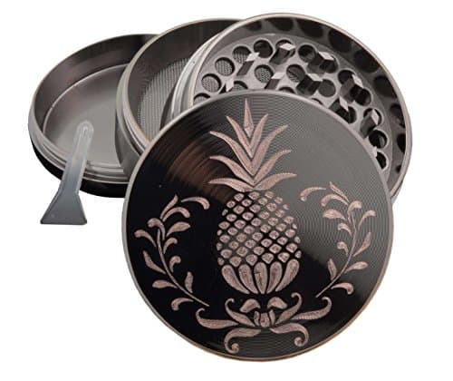 Pineapple Design Diamond Cut Etched - 2.5 inch Large Size Primium Zinc Grinder Item# EZ101817-5