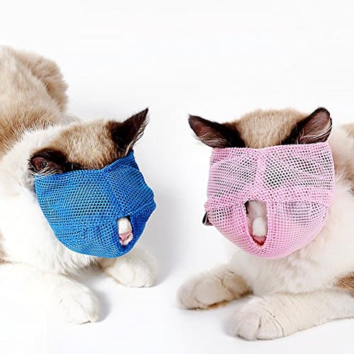 B5645ellsBreathable Mesh Lovely Cat Anti Bite Muzzle Travel Tool Bathing Bag Pet Supplies - Pink S