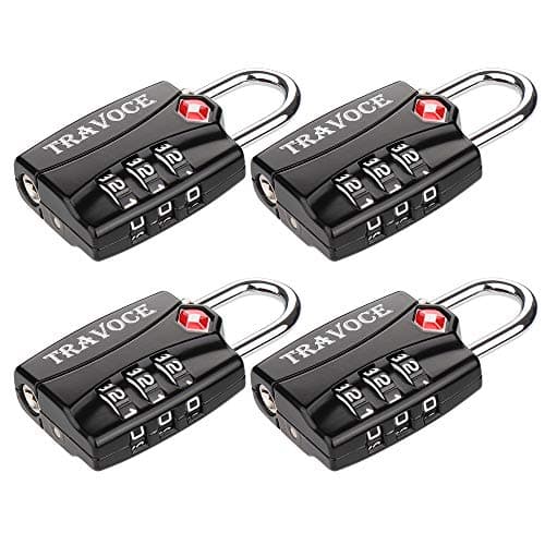 TSA Approved Luggage Locks, Travel Locks Which Also Work Great as Gym Locks, Suitcase, Backpack and more, 1,2,4 & 6 Pack