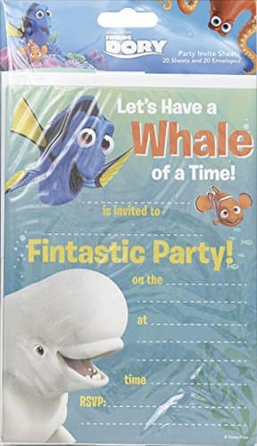 Finding Dory Pack Of 20 Party invites With Envelopes