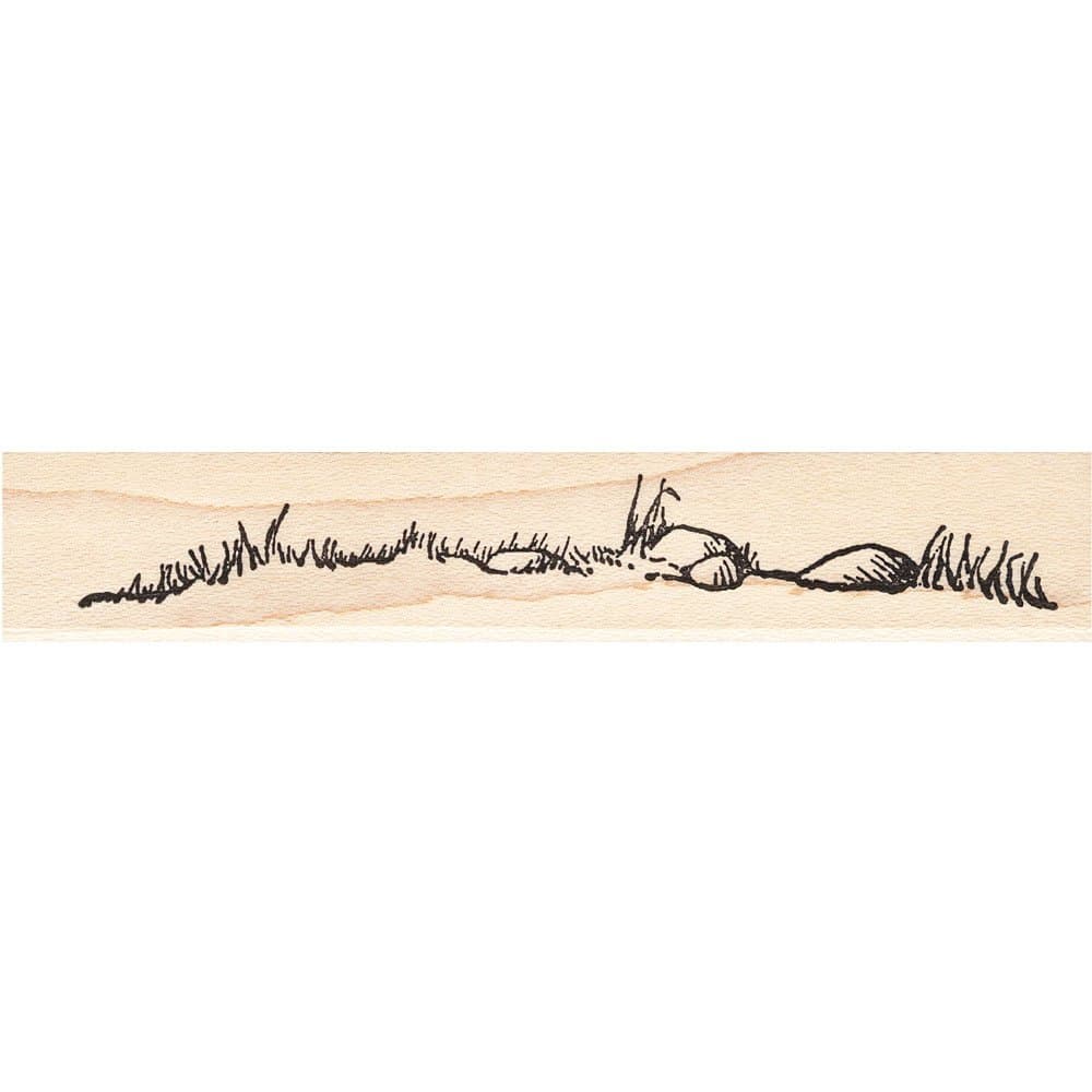 Grass & Stones Rubber Stamp Scenic Stamp