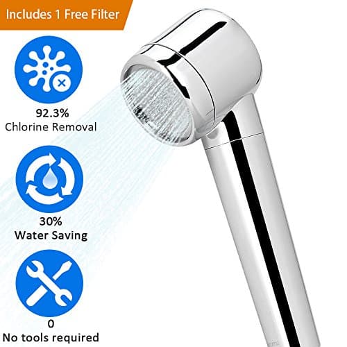 Handheld Shower Head - High Pressure Hand Shower Filter Shower Head with Chlorine Removal ACF Shower Filter, Water Saving Hand Shower Premium Chrome Finish Showerhead Body Sprays for Dry Hair Skin