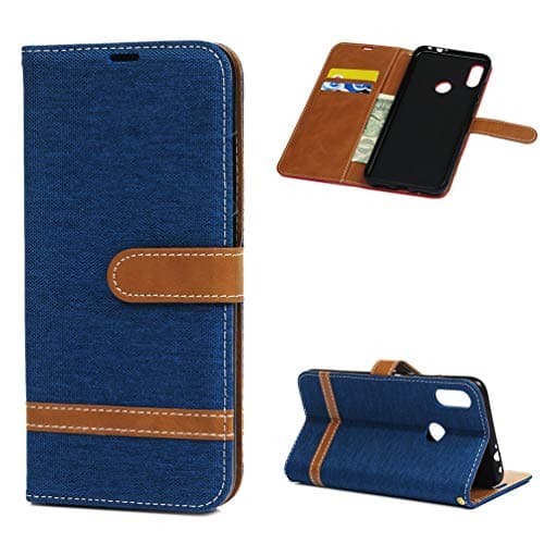 Nasuza For Xiaomi Redmi Note 7 Case, Splicing ShockProof PU Leather Flip Cover Notebook Wallet Case with Magnetic Closure Stand Card Holder ID Slot Folio Soft TPU Bumper Protective Skin