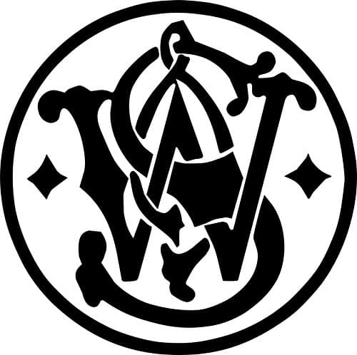 Smith and Wesson Logo Vinyl Decal.PAIR 2 PIECE SET (4 INCH, BLACK)