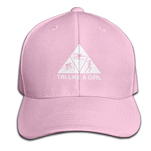 Triathlon Like A Girl Adjustable Baseball Caps Unstructured Dad Hat 100% Cotton Pink