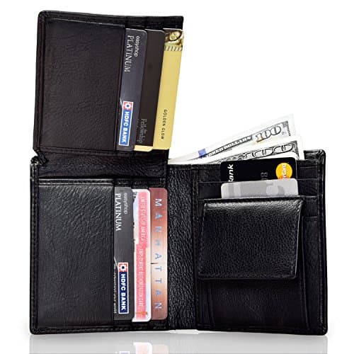 3 Pack Leather Bifold Trifold Wallet, Passport Case N Credit Card Holder For Men